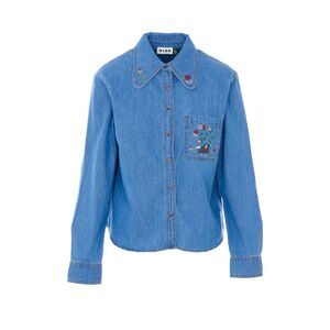 Rixo Women Edaline Cotton Chambray Shirt